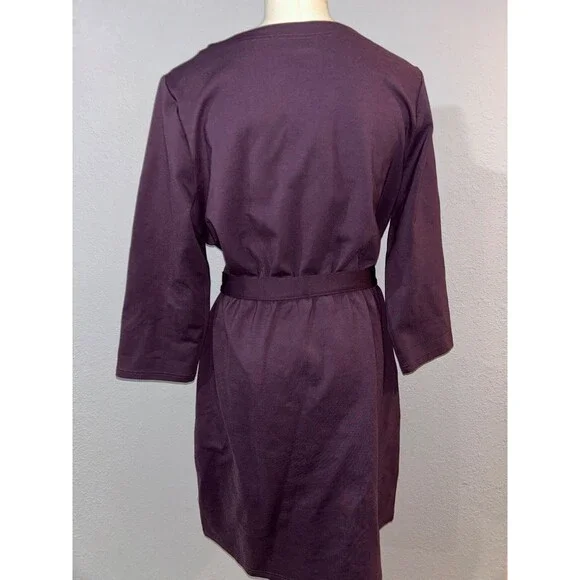 DULUTH Women’s NWOT Plum Long Sleeve Dress size XL Boat Neck Elegant Tie Waist - Picture 5 of 9